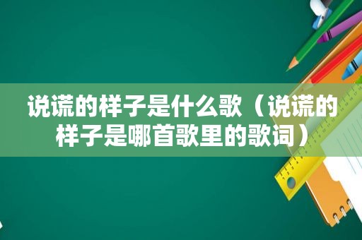 说谎的样子是什么歌（说谎的样子是哪首歌里的歌词）