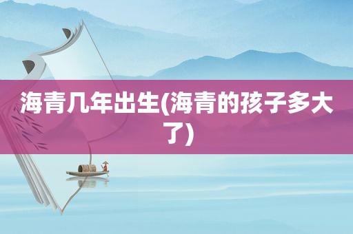 海青几年出生(海青的孩子多大了)