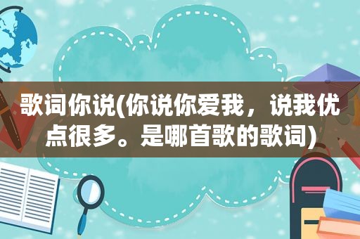 歌词你说(你说你爱我，说我优点很多。是哪首歌的歌词)