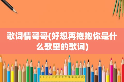 歌词情哥哥(好想再抱抱你是什么歌里的歌词)