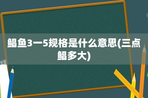 鲳鱼3一5规格是什么意思(三点鲳多大)