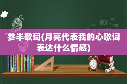 参半歌词(月亮代表我的心歌词表达什么情感)