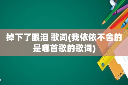 掉下了眼泪 歌词(我依依不舍的是哪首歌的歌词)