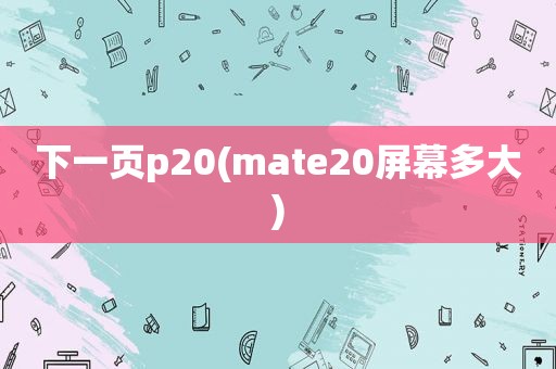 下一页p20(mate20屏幕多大)