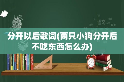 分开以后歌词(两只小狗分开后不吃东西怎么办)