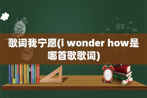 歌词我宁愿(i wonder how是哪首歌歌词)