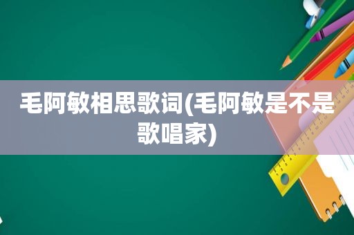 毛阿敏相思歌词(毛阿敏是不是歌唱家)