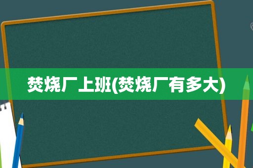 焚烧厂上班(焚烧厂有多大)