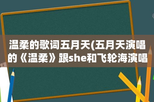 温柔的歌词 *** ( *** 演唱的《温柔》跟she和飞轮海演唱的《谢谢你的温柔》里面有一样的歌词(不知道不明了不想要为什)