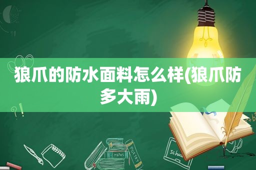 狼爪的防水面料怎么样(狼爪防多大雨)