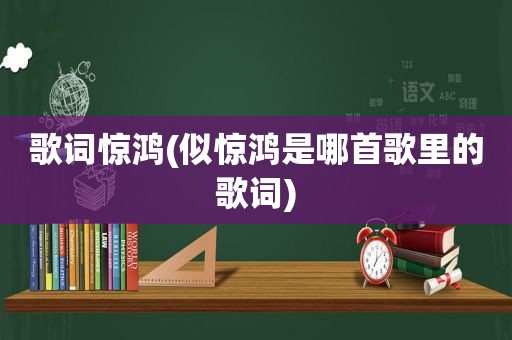 歌词惊鸿(似惊鸿是哪首歌里的歌词)