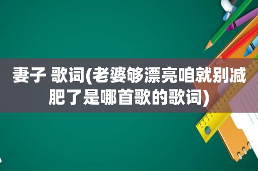 妻子 歌词(老婆够漂亮咱就别减肥了是哪首歌的歌词)