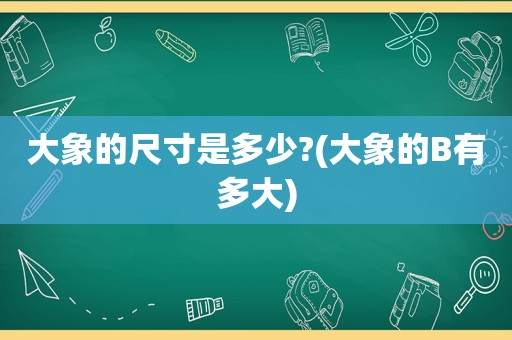 大象的尺寸是多少?(大象的B有多大)