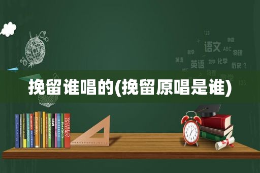 挽留谁唱的(挽留原唱是谁)