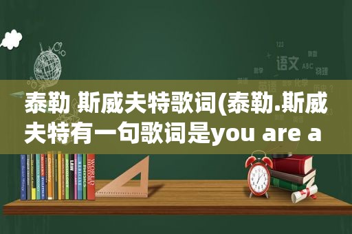 泰勒 斯威夫特歌词(泰勒.斯威夫特有一句歌词是you are a gay是写给小破团里的卷毛的，请问，这首歌叫什么名)