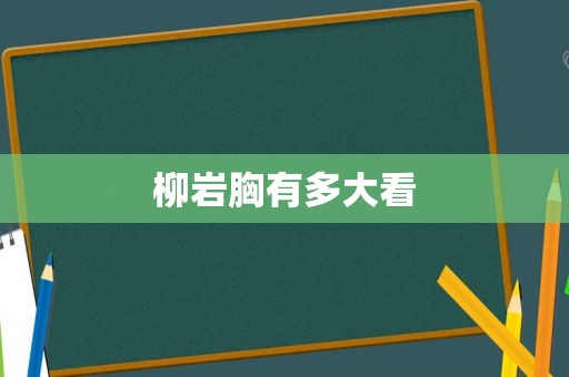 柳岩胸有多大看