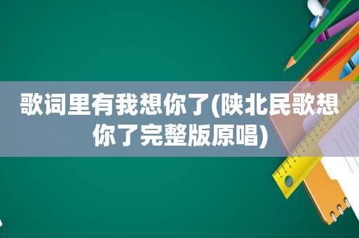 歌词里有我想你了(陕北民歌想你了完整版原唱)