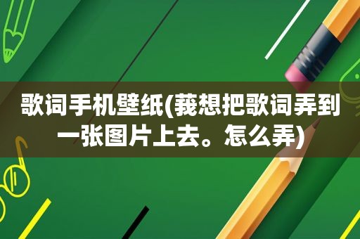 歌词手机壁纸(莪想把歌词弄到一张图片上去。怎么弄)