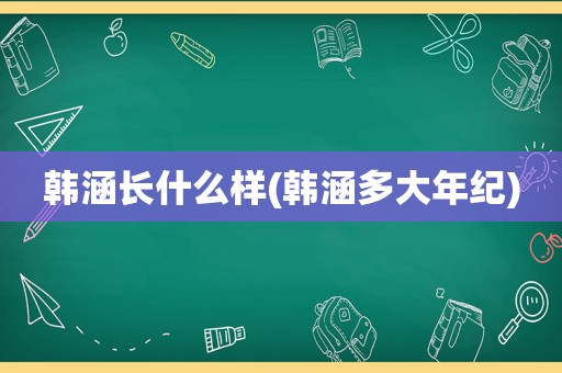 韩涵长什么样(韩涵多大年纪)