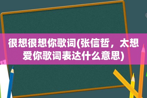 很想很想你歌词(张信哲，太想爱你歌词表达什么意思)