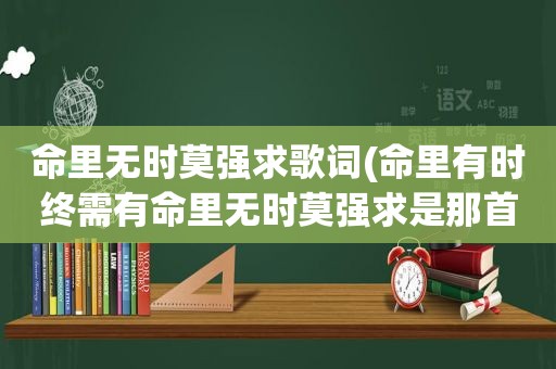 命里无时莫强求歌词(命里有时终需有命里无时莫强求是那首歌的歌词谢谢)