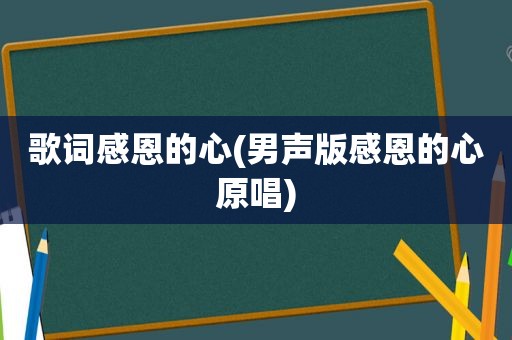 歌词感恩的心(男声版感恩的心原唱)