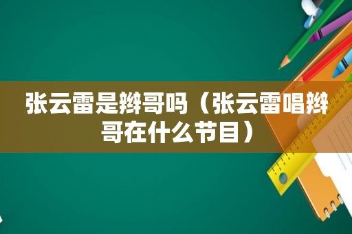 张云雷是辫哥吗（张云雷唱辫哥在什么节目）