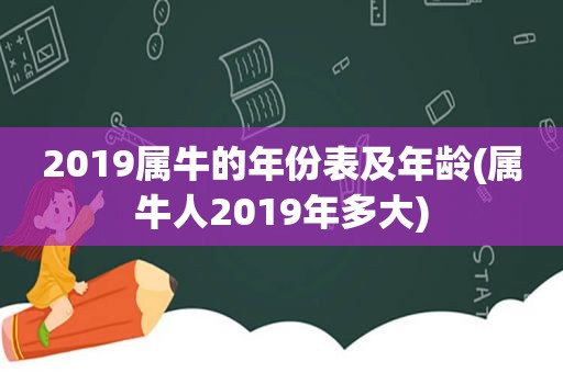 2019属牛的年份表及年龄(属牛人2019年多大)