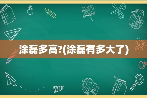 涂磊多高?(涂磊有多大了)