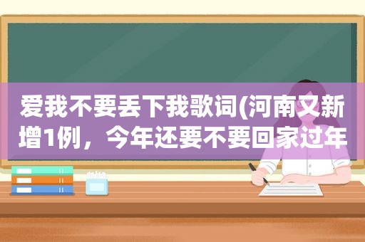 爱我不要丢下我歌词(河南又新增1例，今年还要不要回家过年)