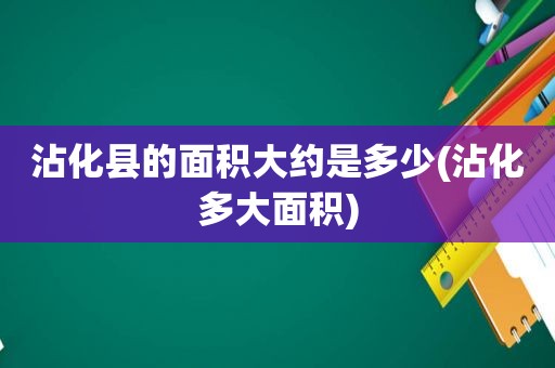 沾化县的面积大约是多少(沾化多大面积)