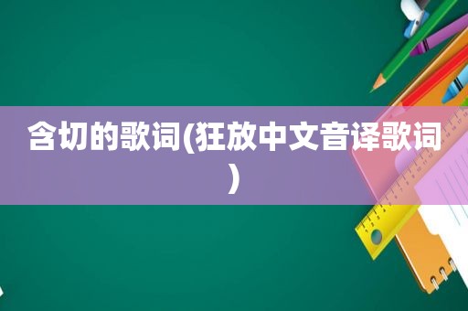 含切的歌词(狂放中文音译歌词)