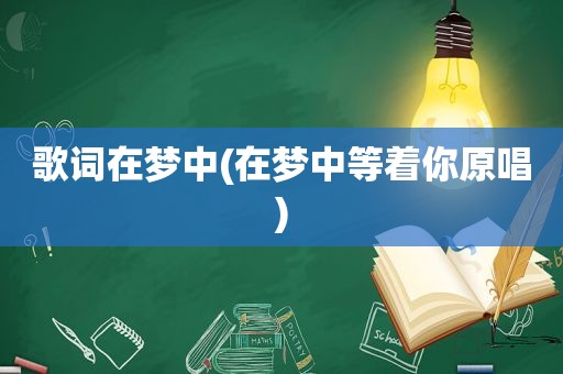 歌词在梦中(在梦中等着你原唱)