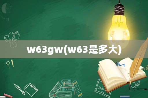 w63gw(w63是多大)