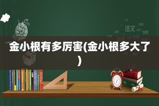 金小根有多厉害(金小根多大了)