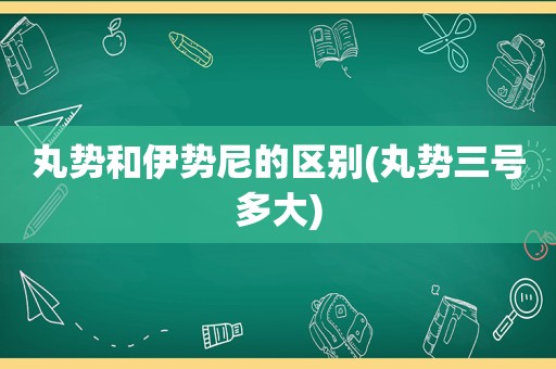 丸势和伊势尼的区别(丸势三号多大)