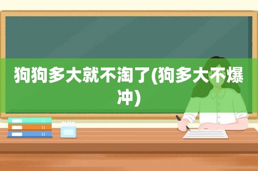 狗狗多大就不淘了(狗多大不爆冲)