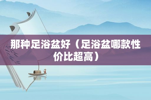 那种足浴盆好（足浴盆哪款性价比超高）