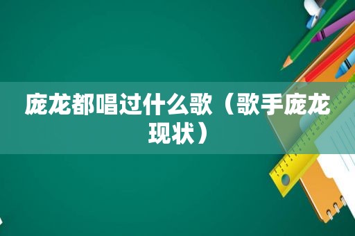 庞龙都唱过什么歌（歌手庞龙现状）