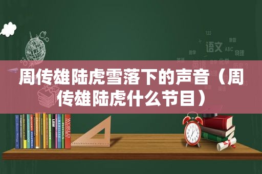 周传雄陆虎雪落下的声音（周传雄陆虎什么节目）