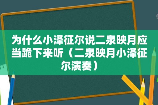 为什么小泽征尔说二泉映月应当跪下来听（二泉映月小泽征尔演奏）