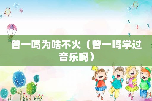 曾一鸣为啥不火（曾一鸣学过音乐吗）