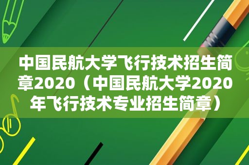 中国民航大学飞行技术招生简章2020（中国民航大学2020年飞行技术专业招生简章）