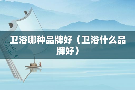 卫浴哪种品牌好（卫浴什么品牌好）