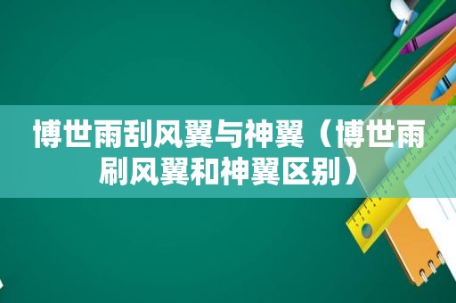 博世雨刮风翼与神翼（博世雨刷风翼和神翼区别）