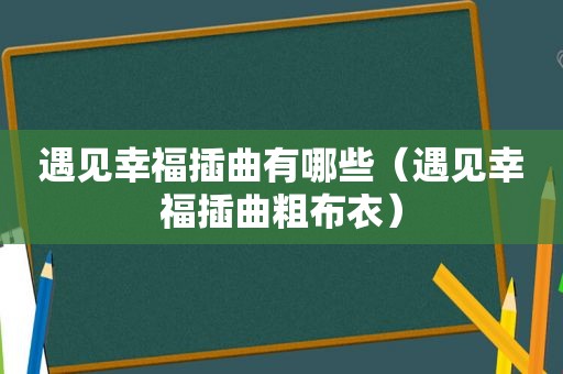 遇见幸福插曲有哪些（遇见幸福插曲粗布衣）