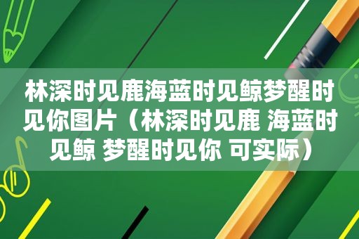 林深时见鹿海蓝时见鲸梦醒时见你图片（林深时见鹿 海蓝时见鲸 梦醒时见你 可实际）