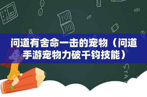 问道有舍命一击的宠物（问道手游宠物力破千钧技能）