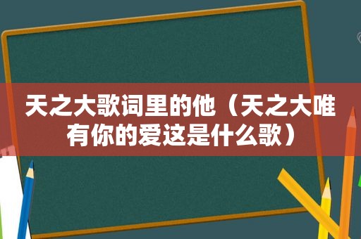 天之大歌词里的他（天之大唯有你的爱这是什么歌）