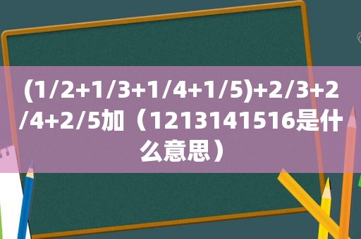 (1/2+1/3+1/4+1/5)+2/3+2/4+2/5加（1213141516是什么意思）